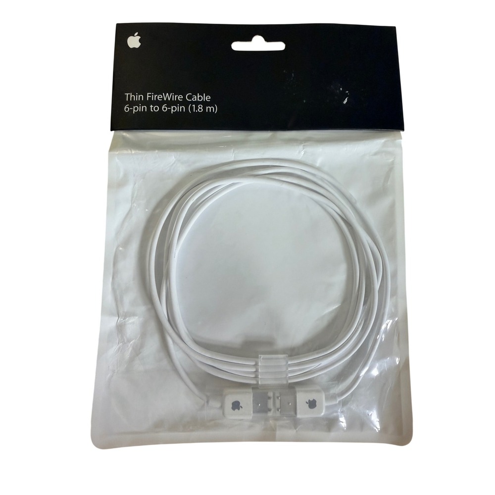Apple Thin FireWire Cable 1.8m White New 6-Pin to 6-Pin M8707G/A Retro Tech